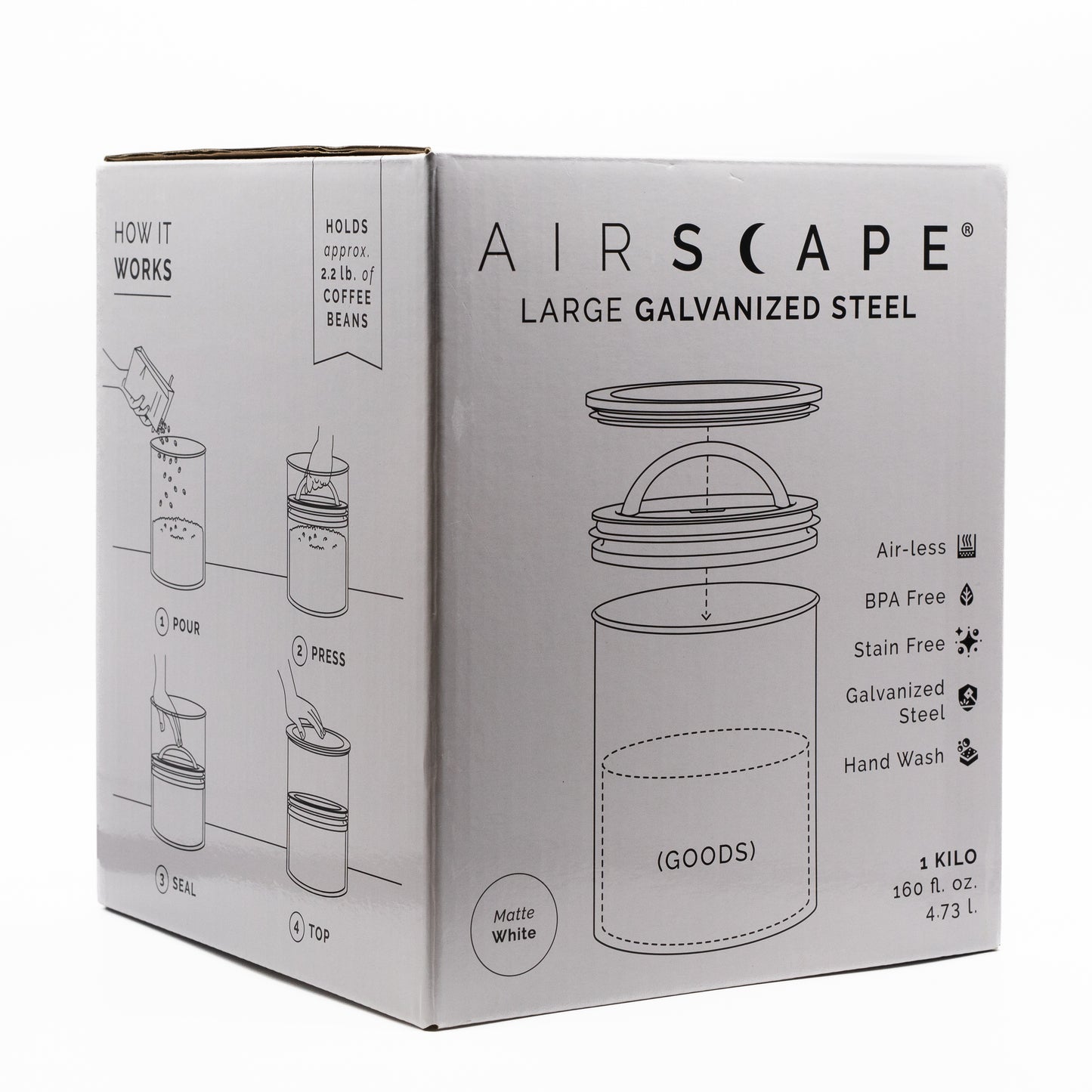 Airscape Kilo 8" Large Coffee Canister + 500g of The Hipster Coffee - dhc coffee co.