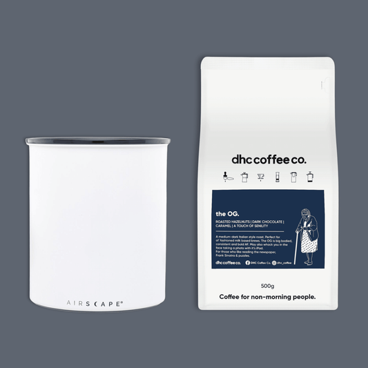 Airscape Kilo 8" Large Coffee Canister + 500g of The OG Coffee - dhc coffee co.