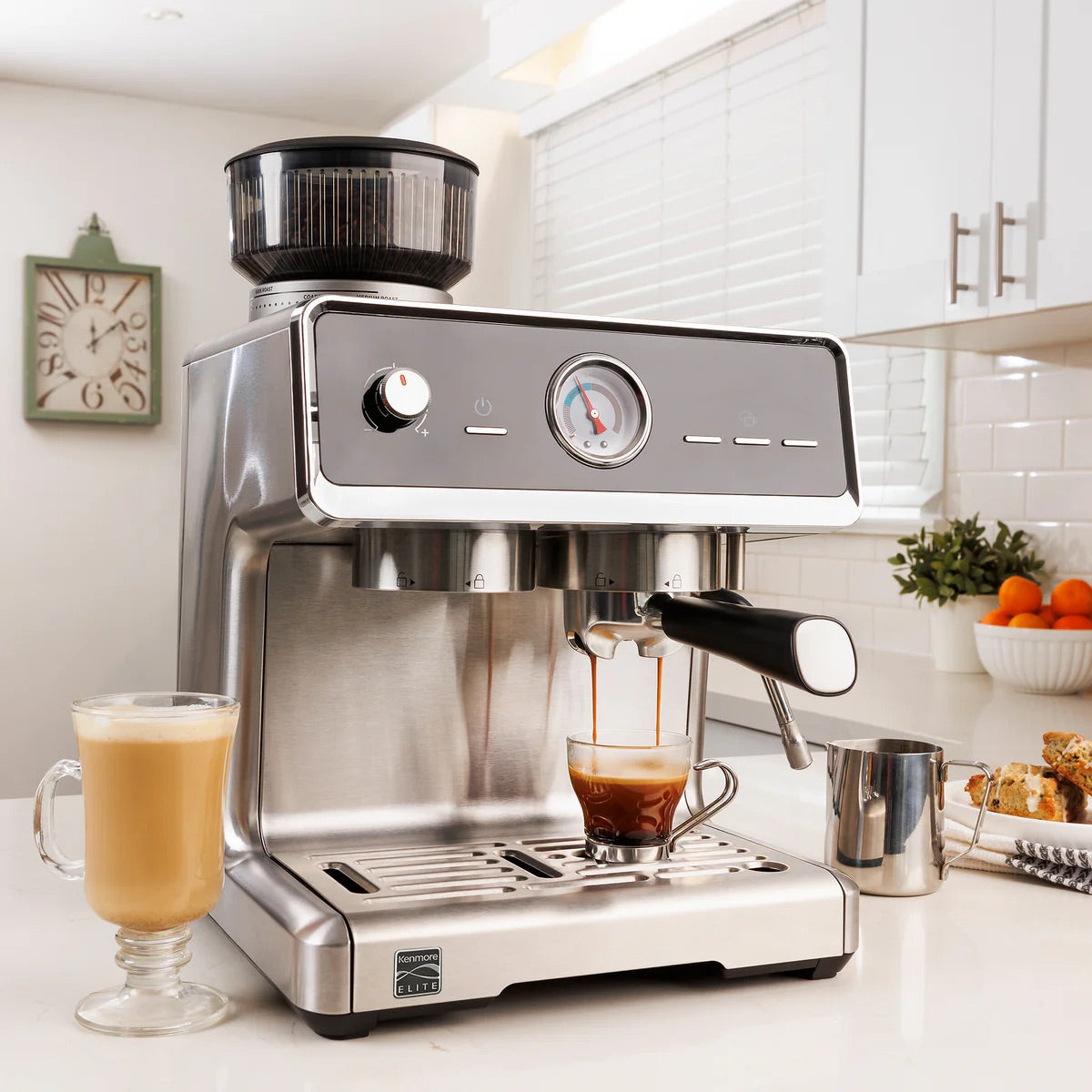 Kenmore Elite Auto-Tamping Espresso Machine With Grinder