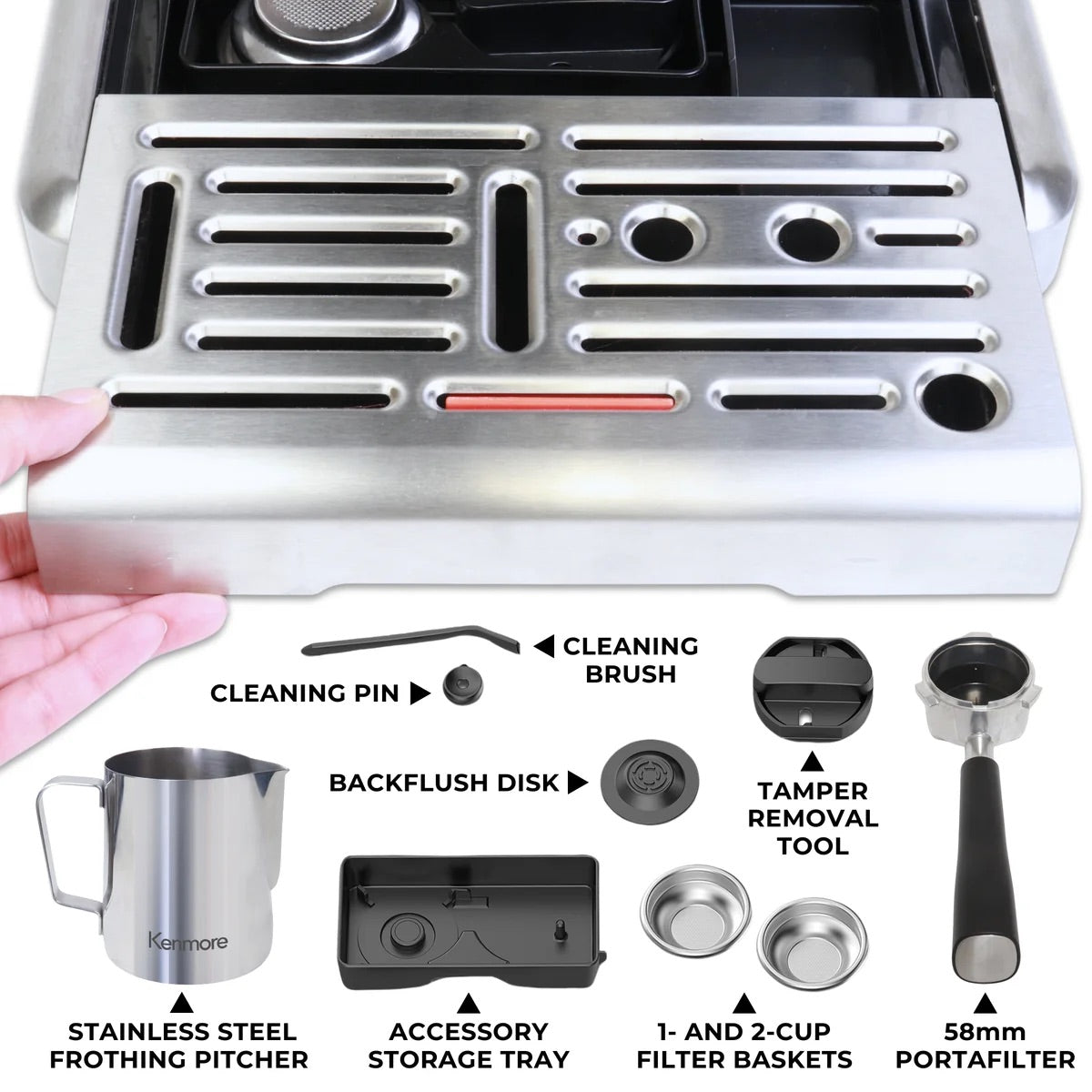 Kenmore Elite Auto-Tamping Espresso Machine With Grinder