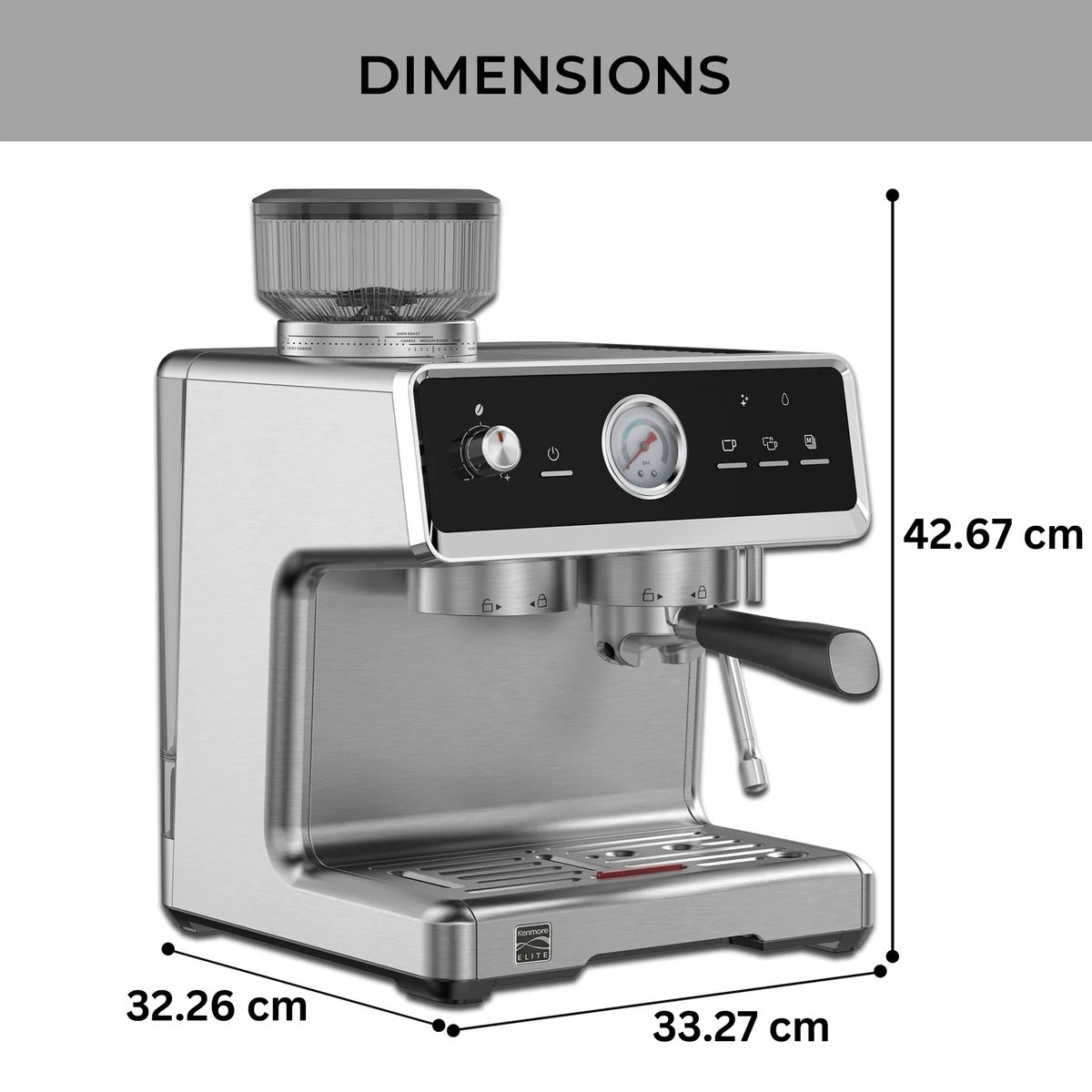 Kenmore Elite Auto-Tamping Espresso Machine With Grinder