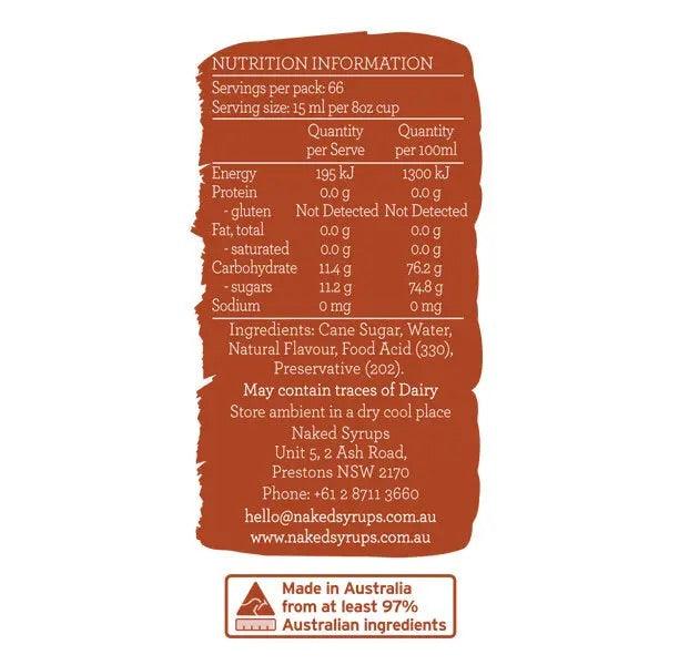 Naked Syrups Caramel Flavouring 1Ltr - dhc coffee co.