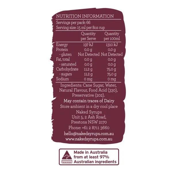 Naked Syrups Hazelnut Flavouring 1Ltr - dhc coffee co.