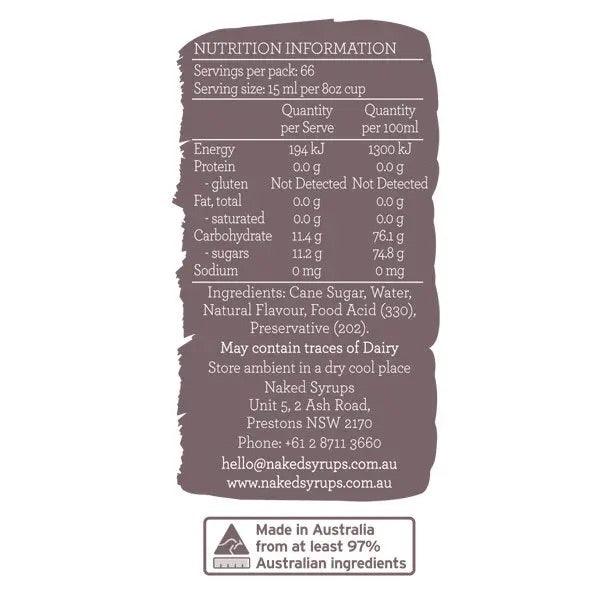 Naked Syrups Vanilla Flavouring 1Ltr - dhc coffee co.