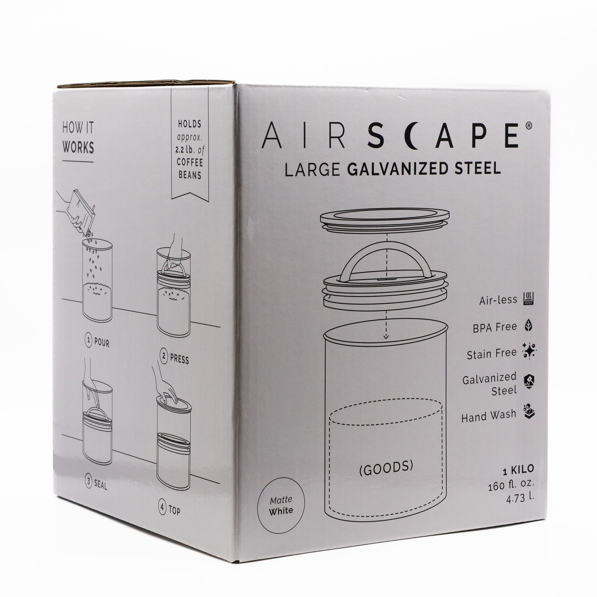 Airscape Kilo 8" Large Coffee Canister + 500g of the wanderer coffee. - dhc coffee co.