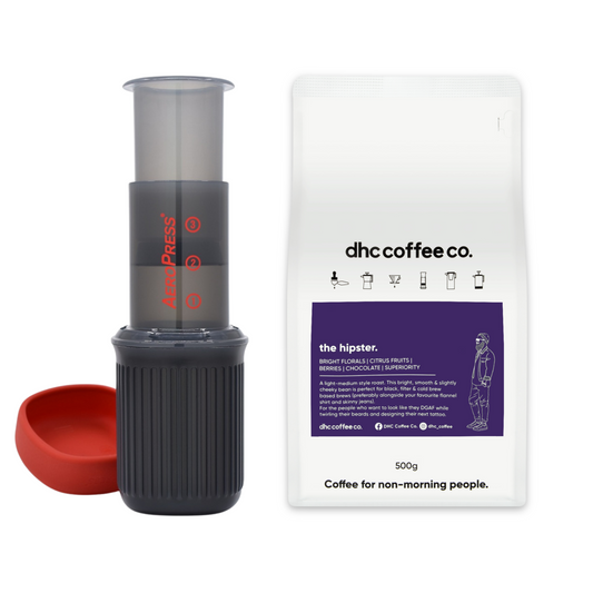 AeroPress Coffee Maker Go + 500g of the hipster coffee