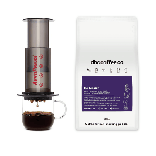 AeroPress Original Coffee Maker + 500g of the hipster coffee. Save 10% - dhc coffee co.