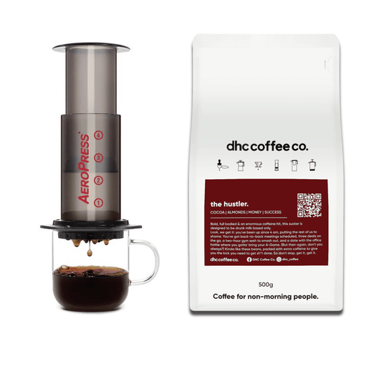 AeroPress Original Coffee Maker + 500g of the hustler coffee. Save 10% - dhc coffee co.